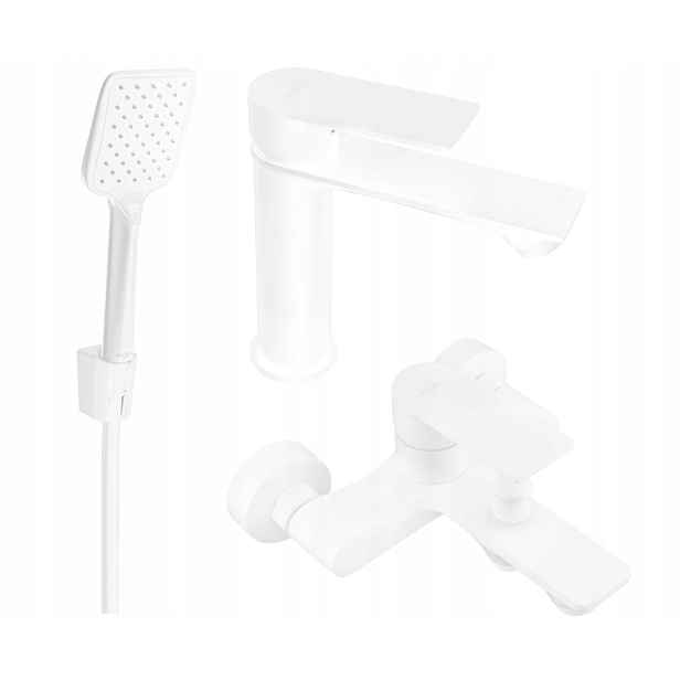 Mexen Royo R62 Bílý sprchový set s mosaznými bateriemi