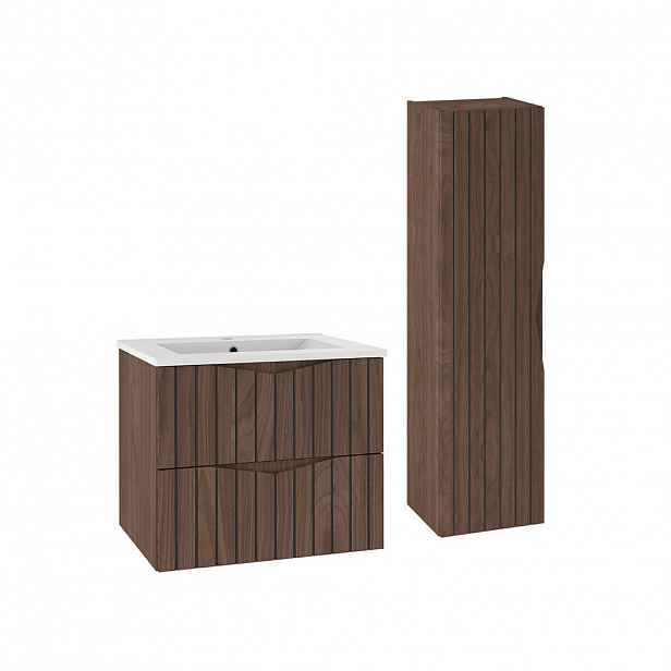 Petits-meubles KOUPELNOVÝ NÁBYTEK 60cm Siena 2er-Set Dřevo a černá