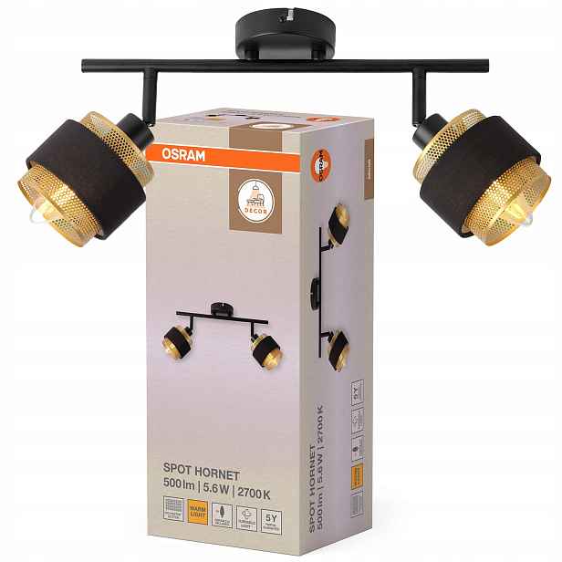 Stropní Svítidlo Pohyblivá nástěnná lampa 2x E14 2.8W 200lm 2700K stmívatelná