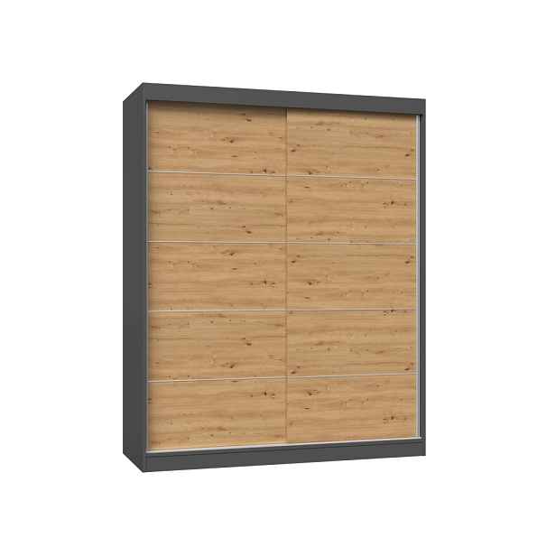 TP Living Šatní skříň IGA s posuvnými dveřmi 160 cm dub Artisan