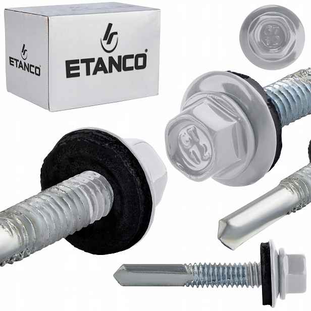 Samovrtné šrouby do kovu 12 mm 5,5 x 35 mm Ral 9006 250 Ks Etanco GT12 Z14
