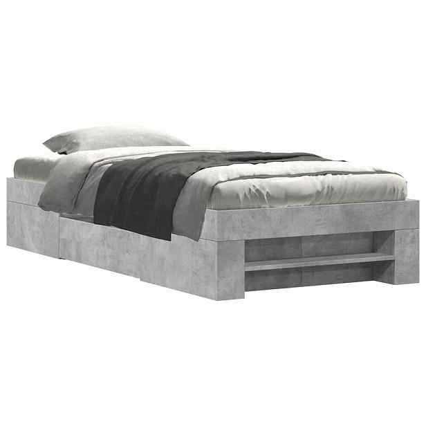 vidaXL Rám postele betonově šedý 100 x 200 cm kompozitní dřevo
