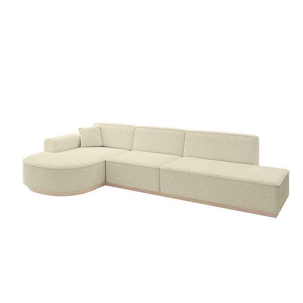 ALTDECOR ROHOVÁ SEDAČKA s otomanem, levá ARRIO-L2 328x171x83 Béžová Buklé