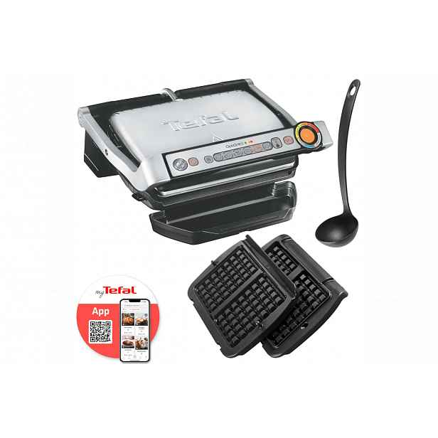 Elektrický gril Tefal Optigrill+ s příslušenstvím na vafle GC716D12