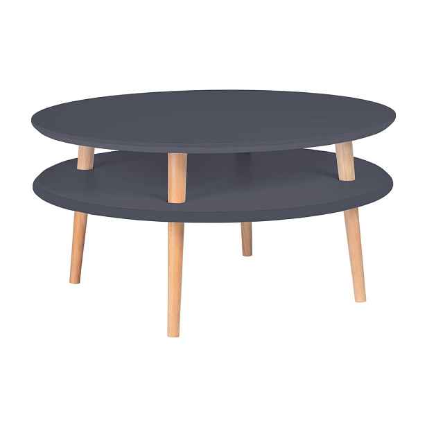 Grafitově šedý konferenční stolek Ragaba UFO, Ø 70 cm