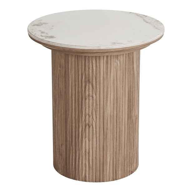 Kulatý odkládací stolek s deskou v dekoru mramoru ø 45 cm Athens – House Nordic