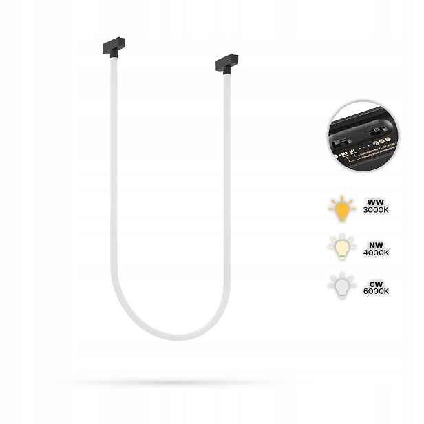 Lampa Tuba 2M 28W RG2 Slim Track FiberFLEX 24VDC 3CCT 3000K, 4000K, 6000K