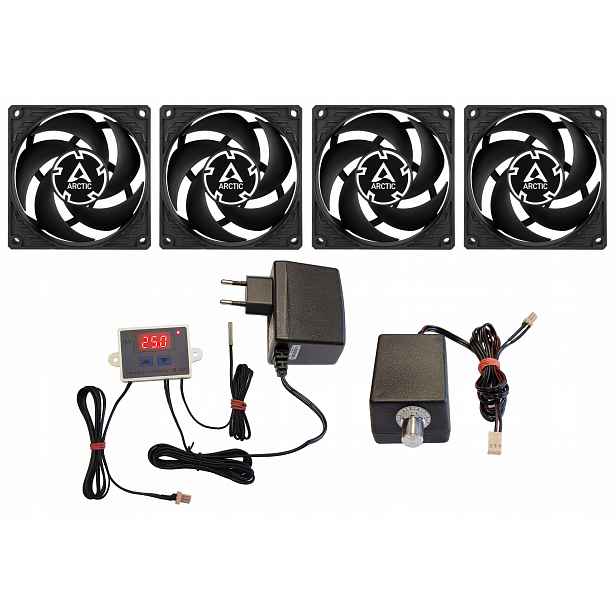 Ventilátory pod radiátor distribuující teplo s regulací teploty