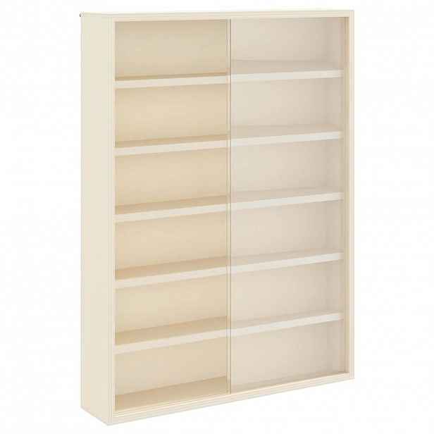 vidaXL Nástěnný vitrínový box Béžová 40 x 8,5 x 54 cm Překližka