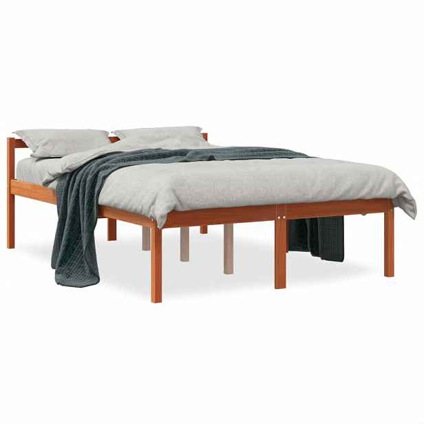 vidaXL Postel pro seniory voskově hnědá 120 x 190 cm masivní borovice