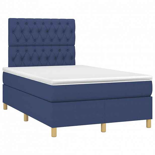 vidaXL Box spring postel s matrací černá 120x190 cm textil