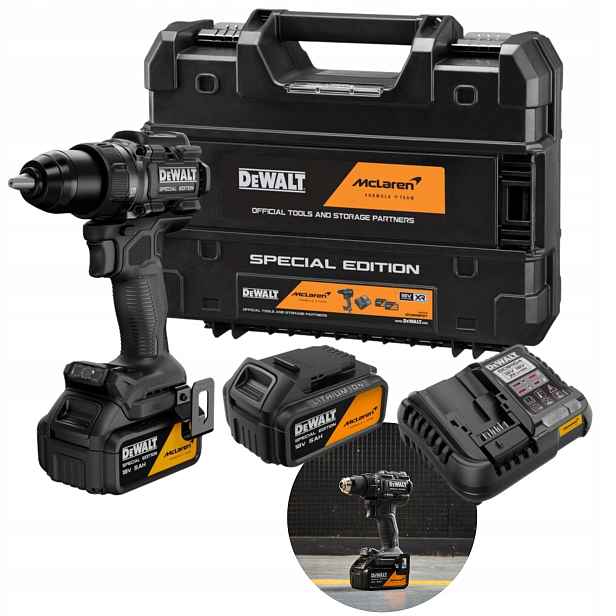 Dewalt DCD81MP2T Mclaren Bezkartáčový Aku Vrtačka 18V 90Nm 2x5Ah
