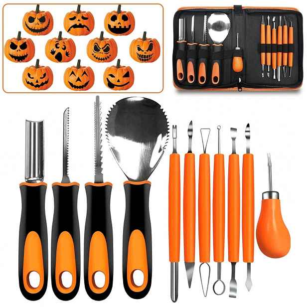 Nástroje Na Vyřezávání Dýní Halloween 11 El Nerezová Ocel Pouzdro
