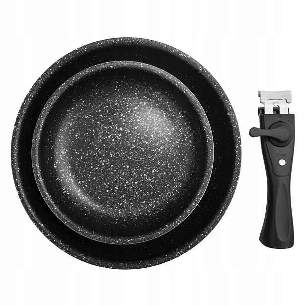2x Granitová pánev sada pánví Orion 20+26 cm, odnímatelná rukojeť