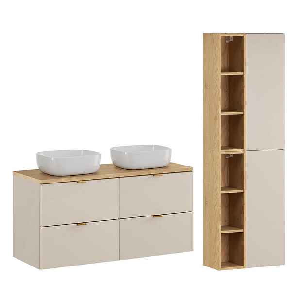 Petits-meubles KOUPELNOVÝ NÁBYTEK 120.6cm Azel 2er-Set Kašmír