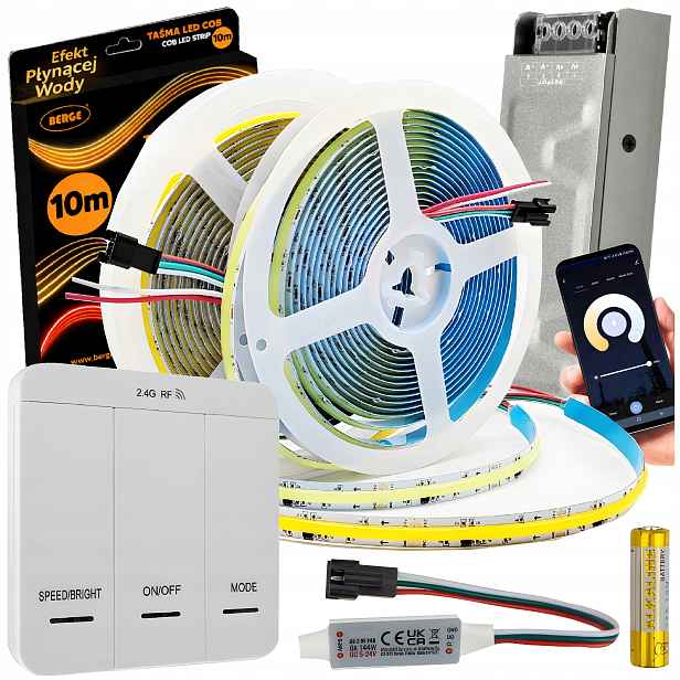 Led Páska Digitální, Tekoucí Světlo, Vlnový Efekt 10 M, Cob WS2811 24V, Sada