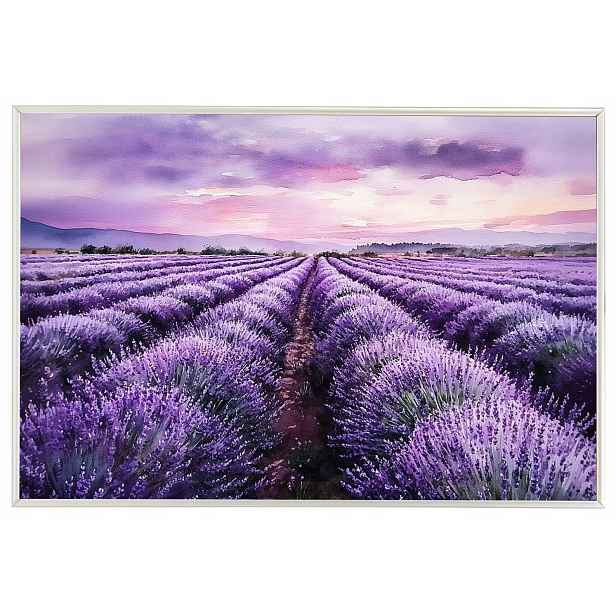 Plakát Rámeček Aluminium Krajina Pole Plantáž Květiny Levandule Fialová 60x40