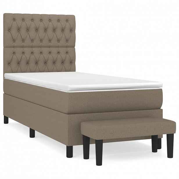 vidaXL Box spring postel s matrací taupe 90x190 cm textil