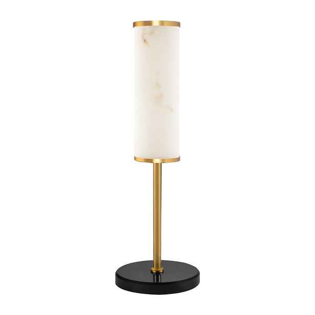 Bílá/v mosazné barvě LED stolní lampa v dekoru mramoru (výška 49 cm) Nolia – Nova Luce