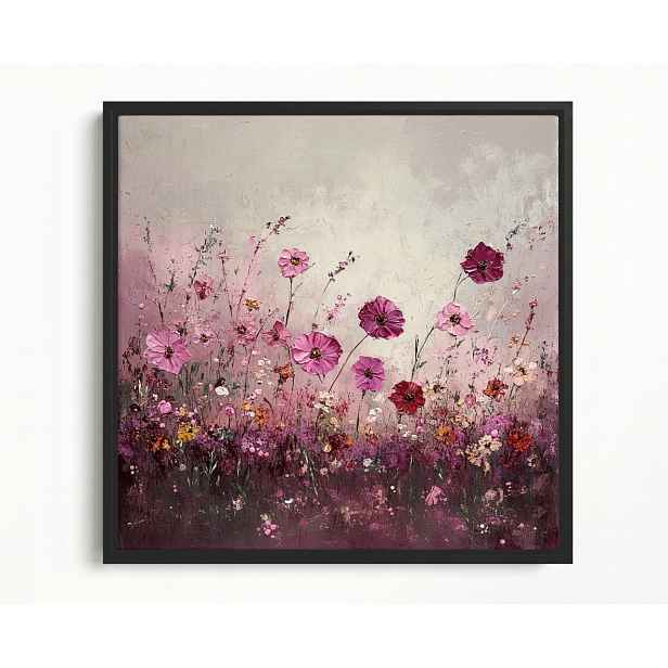 Obraz Rám Americký Box Příroda Pole Zahrada Fialové Květiny 60x60