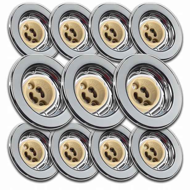 11x Stropní Svítidlo Halogenové Očko S Žárovkou 1,5W Neutrální Hotový Set