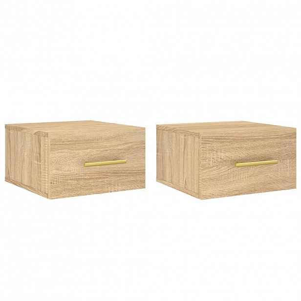 vidaXL Nástěnné noční stolky 2 ks dub sonoma 35 x 35 x 20 cm