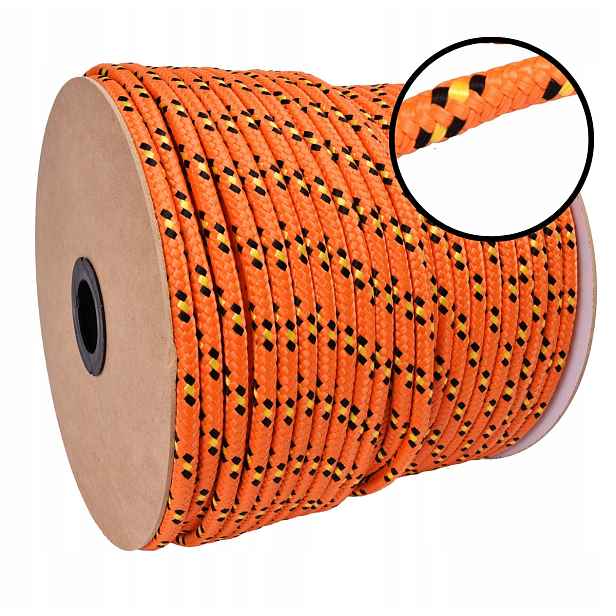 Polypropylenové lano 6 mm 100 m, pletené, námořnická šňůra pro upevnění