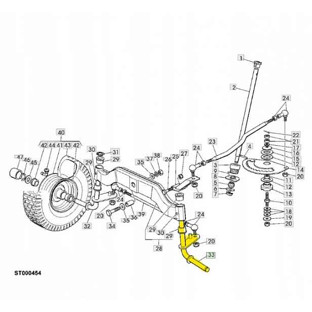 Levý kloub John Deere LR155 LR175 (SB82230348/0)