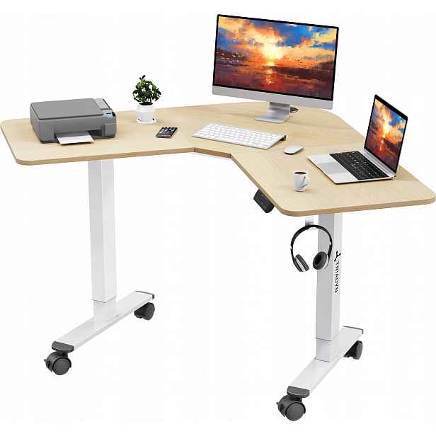 Rohový psací stůl Triadyn WorkBase 1206L Elektrická regulace 120 x 120 cm Dub