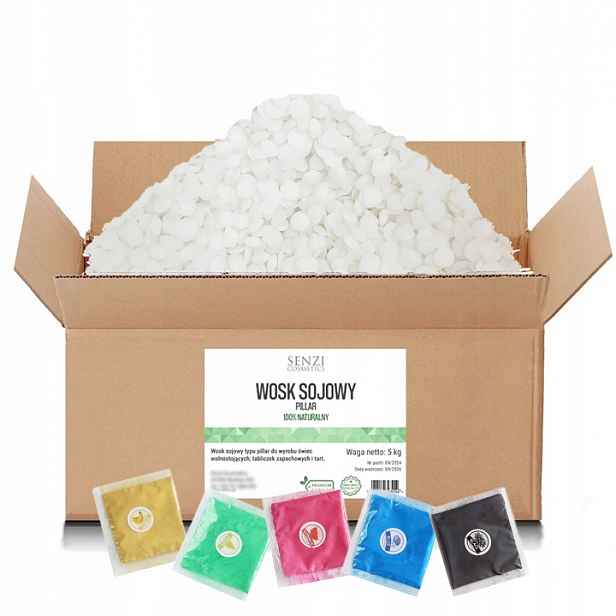 Vosk Pillar 5 kg Pilířové svíčky barviva Mika Sada 5 x 5 g Bonus