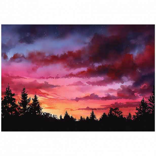 Wallarena FOTOTAPETA krajina nebesky růžová 350x250 cm