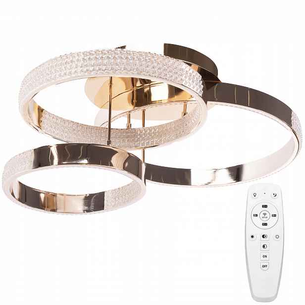Závěsná Led Lampa Křišťálová Zlatá Glamour Ring Dálkový Ovladač Toolight