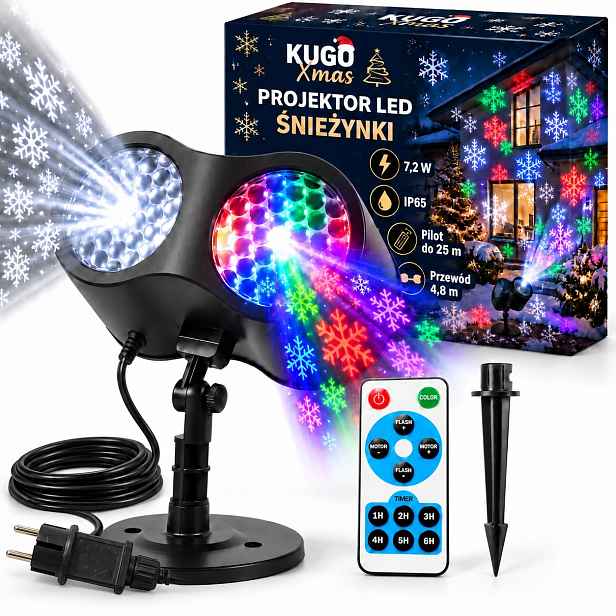 Laserový projektor Led Vánoční Projektor na dům Reflektor Sněhové Vločky