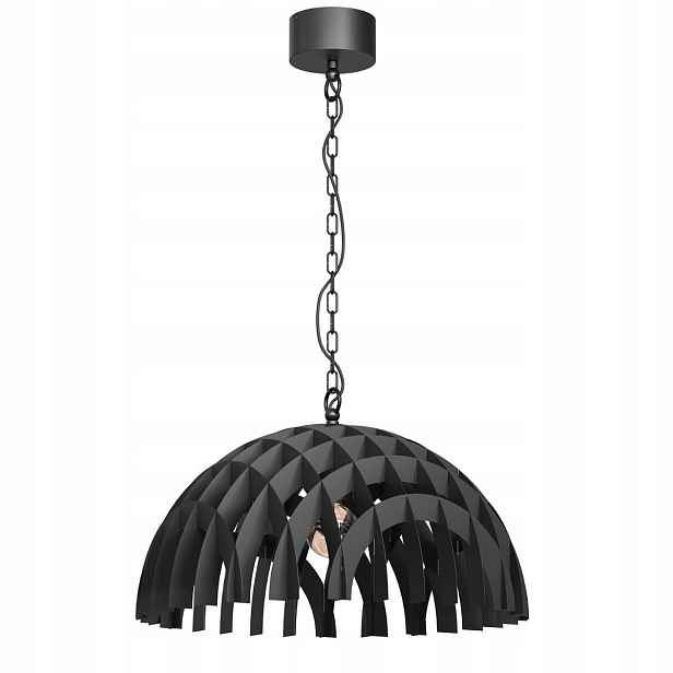 Efektní černá kulatá závěsná lampa 50 cm do obývacího pokoje jídelny Luminex
