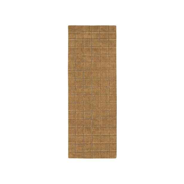 Okrově žlutý ručně tkaný vlněný běhoun 80x230 cm Mosaic Ochre – Lorena Canals