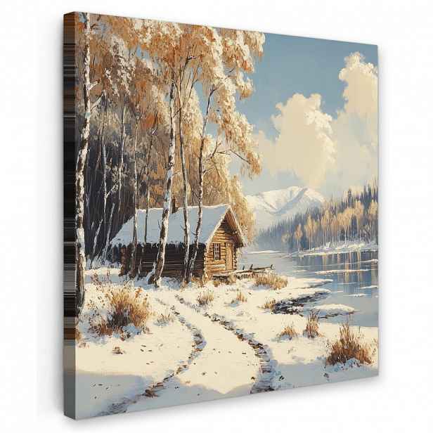 MuchoWow OBRAZ NA PLÁTNĚ Zima - Sníh - Home - Příroda 50x50 cm