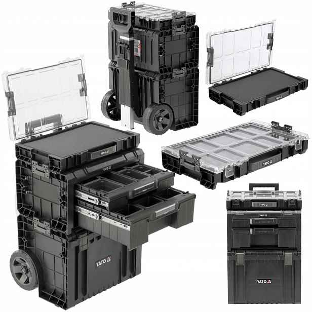 Nástrojový box na kolečkách Set 3 Modulární Boxy Yato YT-09173