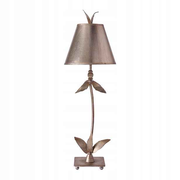 Stolní lampa Art Deco stříbrná s listy Red Bell E27 60W Flambeau