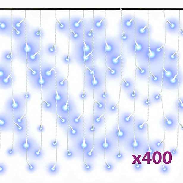 vidaXL LED světelný závěs s rampouchy 10 m 400 LED modrý 8 funkcí
