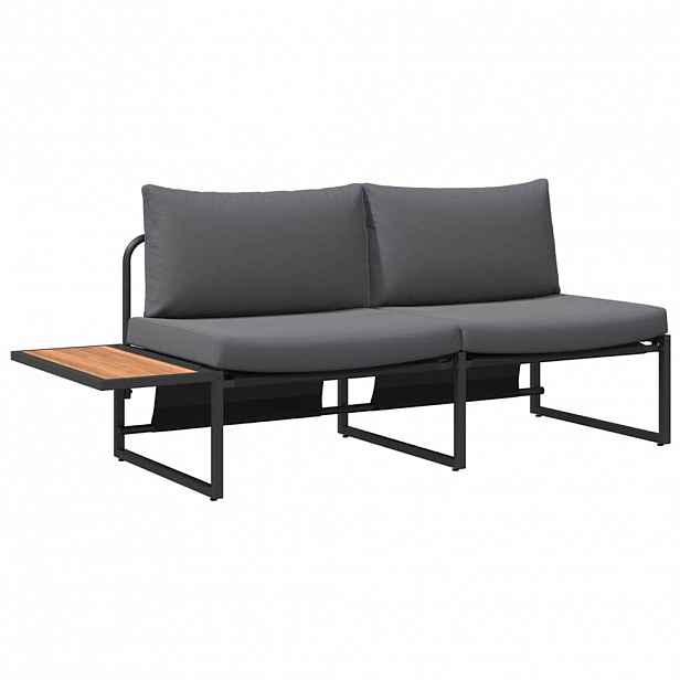 vidaXL Zahradní sofa s polštářem Antracit 200,5 x 70 x 85,5 cm Ocel