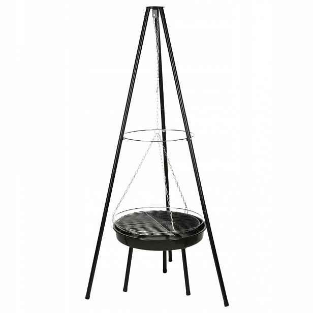 Zahradní Gril Trojnožka Nerezová Ocel Ohniště 52 CM Rošt 48 CM 151 CM