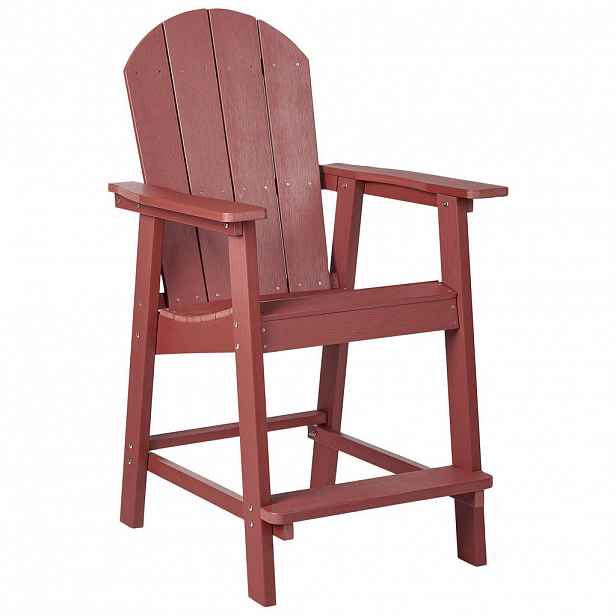 Beliani ZAHRADNÍ BAROVÁ ŽIDLE Červená Adirondack