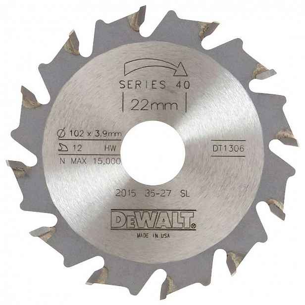 DeWALT - Kotouč pro lamelovací frézku, 105x22 mm, 12 zubů DT1306