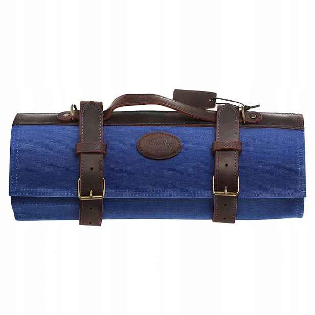 Luxusní šéfkuchařský bag (taška) Canvas na nože pro profesionály modrý