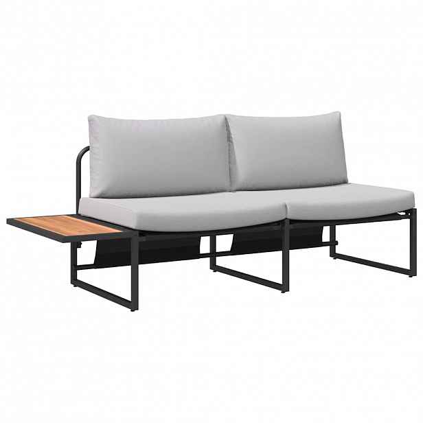 vidaXL Zahradní sofa s polštářem Světle šedá 200,5 x 70 x 85,5 cm Ocel