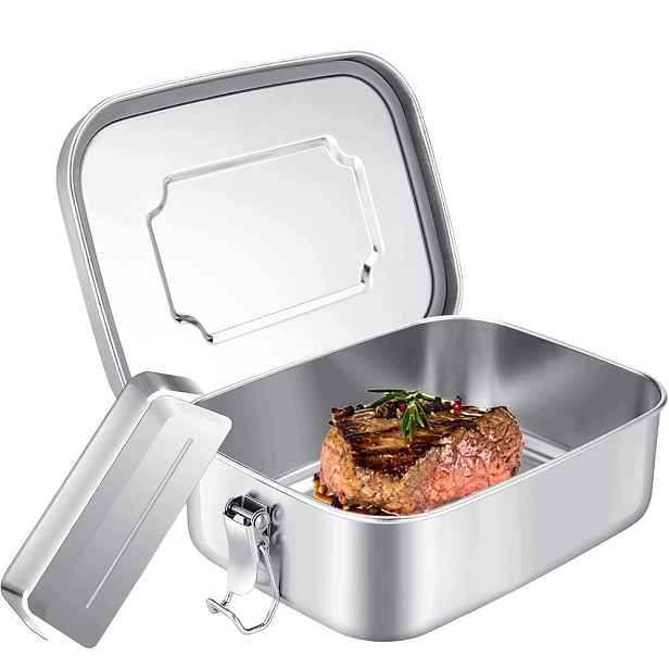 1.2L Lunchbox Z Nerezové Oceli Krabička s vzduchotěsnou přepážkou