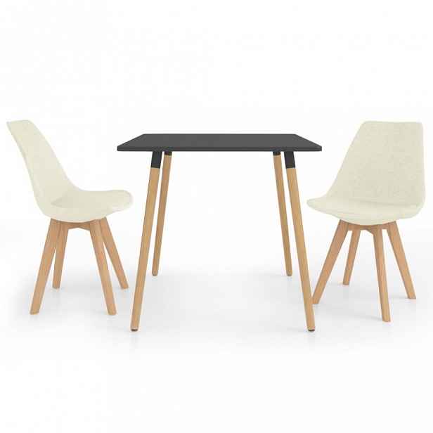 Set jídelní stůl se židlemi 2+1, dekor buk, barva krémová