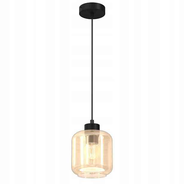 Závěsná lampa Milagro Sombra černá matná, E27, 60 W, kov/sklo