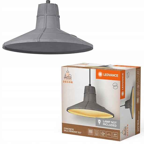 Závěsné Stropní Svítidlo Dekorativní E27 Převis Šedý Beton Decor Ledvance