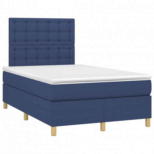 vidaXL Box spring postel s matrací černá 120x190 cm textil